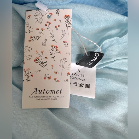 Automet | Womens Summer Casual High Waisted Light Blue Shorts | Size Small | NWT - Picture 13 of 14